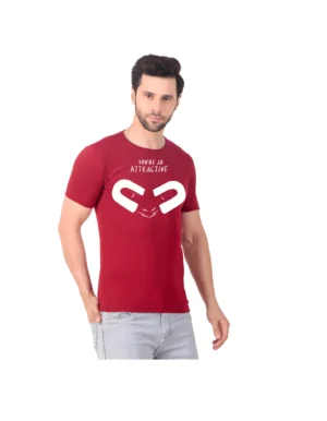 Fabstieve men Solid Round Neck Pure Cotton Brown (Vk-219_Print-120)