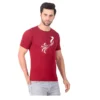 Fabstieve men Solid Round Neck Pure Cotton Brown (Vk-219_Print-127)