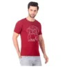 Fabstieve men Solid Round Neck Pure Cotton Brown (Vk-219_Print-138)
