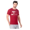 Fabstieve men Solid Round Neck Pure Cotton Brown (Vk-219_Print-14)