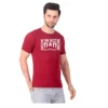 Fabstieve men Solid Round Neck Pure Cotton Brown (Vk-219_Print-149)
