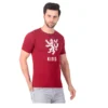 Fabstieve men Solid Round Neck Pure Cotton Brown (Vk-219_Print-151)