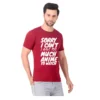 Fabstieve men Solid Round Neck Pure Cotton Brown (Vk-219_Print-16)