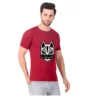Fabstieve men Solid Round Neck Pure Cotton Brown (Vk-219_Print-161)