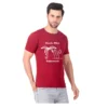 Fabstieve men Solid Round Neck Pure Cotton Brown (Vk-219_Print-106)
