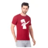 Fabstieve men Solid Round Neck Pure Cotton Brown (Vk-219_Print-2)