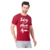 Fabstieve men Solid Round Neck Pure Cotton Brown (Vk-219_Print-20)