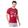 Fabstieve men Solid Round Neck Pure Cotton Brown (Vk-219_Print-22)