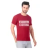 Fabstieve men Solid Round Neck Pure Cotton Brown (Vk-219_Print-24)