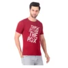 Fabstieve men Solid Round Neck Pure Cotton Brown (Vk-219_Print-25)