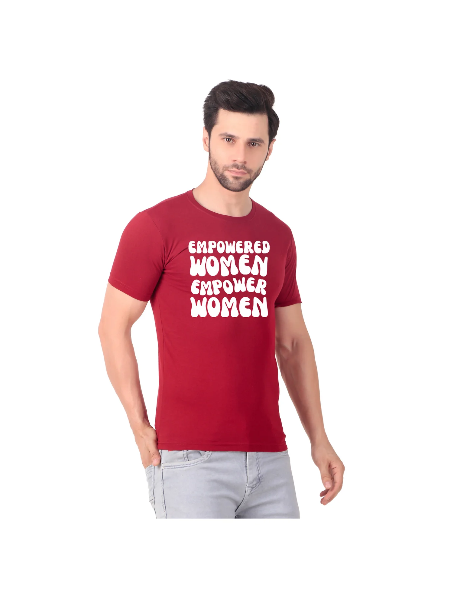 Fabstieve men Solid Round Neck Pure Cotton Brown (Vk-219_Print-29)
