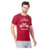 Fabstieve men Solid Round Neck Pure Cotton Brown (Vk-219_Print-40)