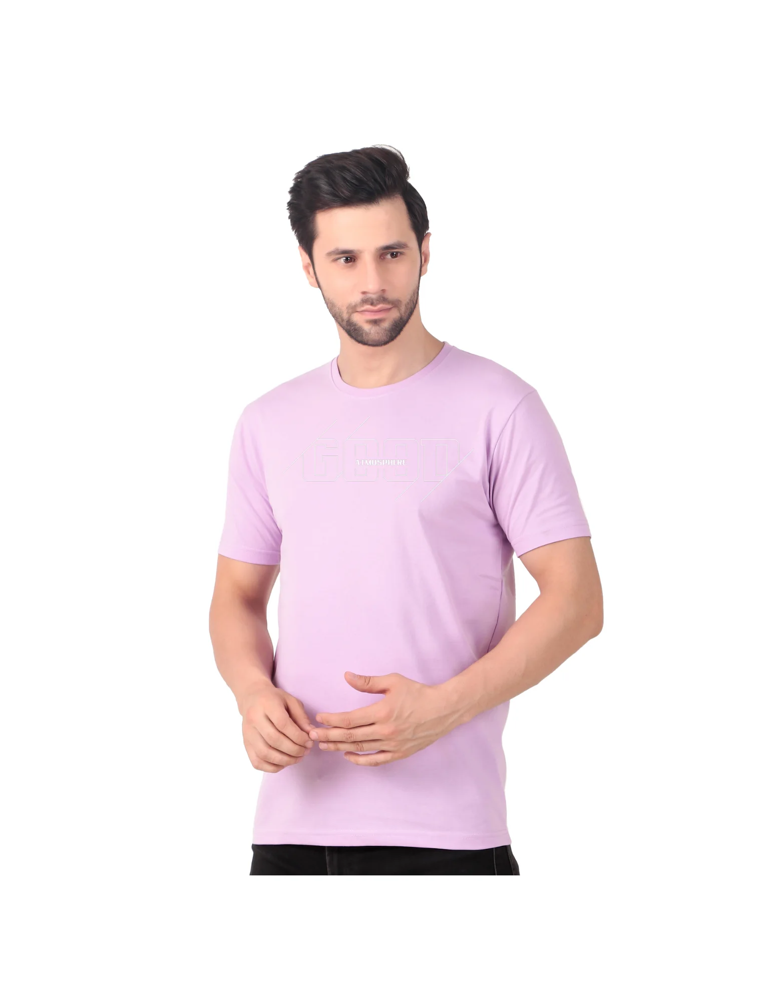 Fabstieve men Solid Round Neck Pure Cotton Brown (Vk-219_Print-44)