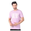 Fabstieve men Solid Round Neck Pure Cotton Brown (Vk-219_Print-116)