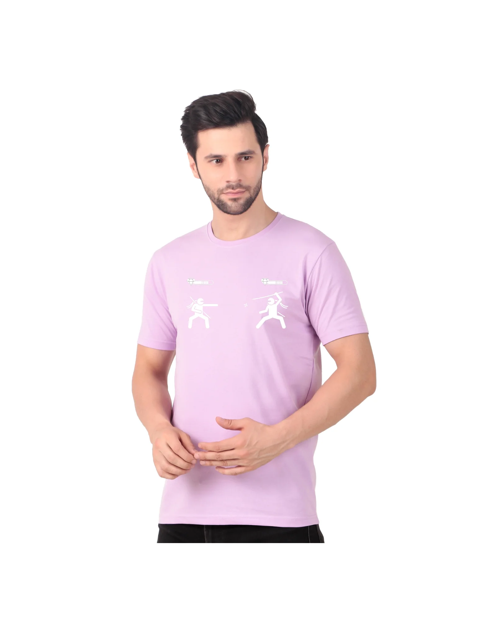 Fabstieve men Solid Round Neck Pure Cotton Brown (Vk-219_Print-101)