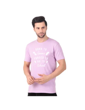 Fabstieve men Solid Round Neck Pure Cotton Brown (Vk-219_Print-146)