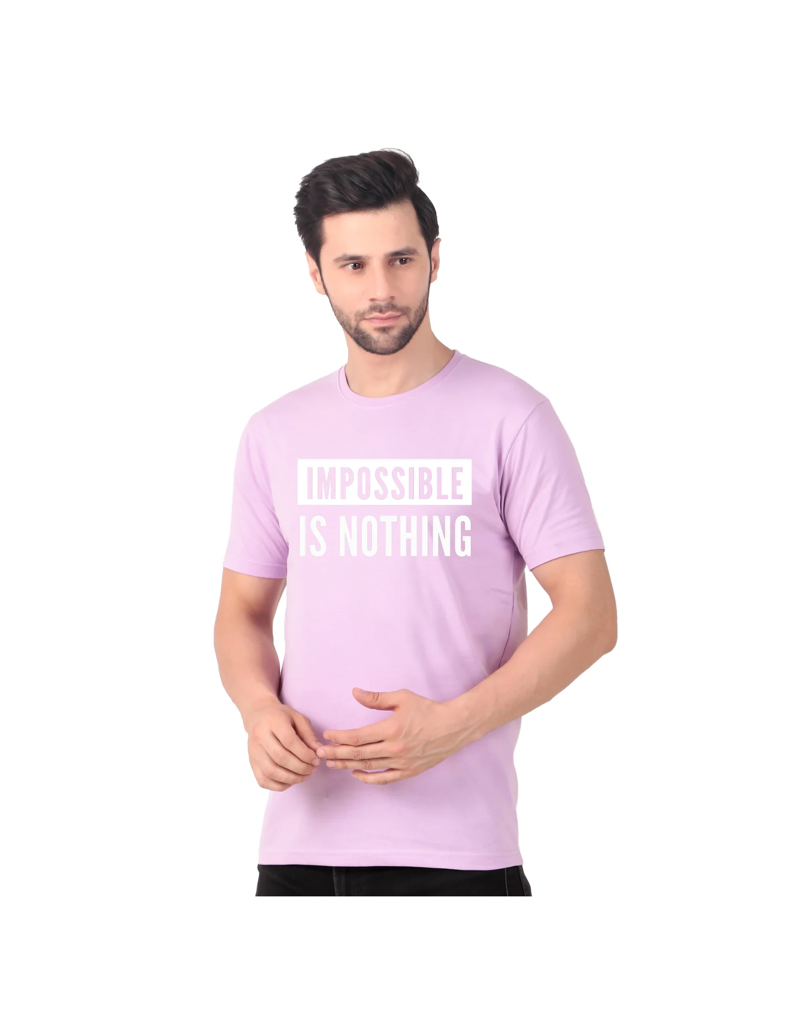 Fabstieve men Solid Round Neck Pure Cotton Brown (Vk-219_Print-24)