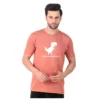 Fabstieve men Solid Round Neck Pure Cotton Brown (Vk-219_Print-47)