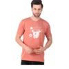 Fabstieve men Solid Round Neck Pure Cotton Brown (Vk-219_Print-109)