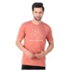 Fabstieve men Solid Round Neck Pure Cotton Brown (Vk-219_Print-66)