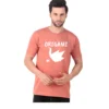 Fabstieve men Solid Round Neck Pure Cotton Brown (Vk-219_Print-110)