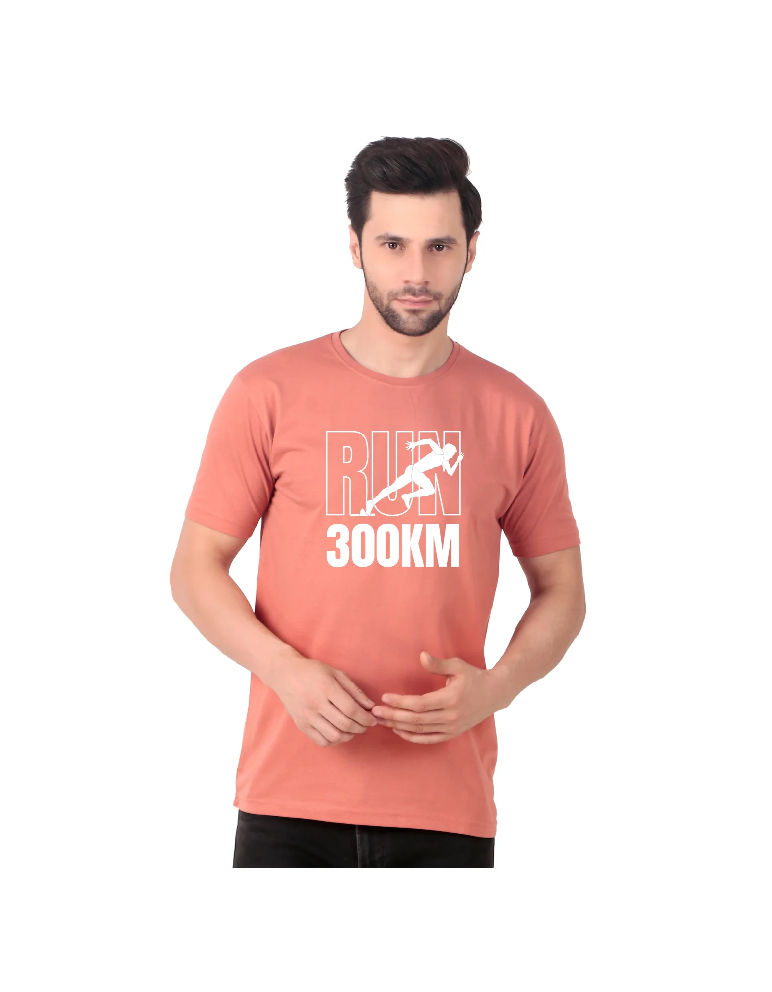Fabstieve men Solid Round Neck Pure Cotton Brown (Vk-219_Print-68)