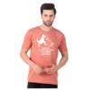 Fabstieve men Solid Round Neck Pure Cotton Brown (Vk-219_Print-9)