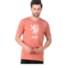Fabstieve men Solid Round Neck Pure Cotton Brown (Vk-219_Print-151)