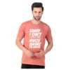 Fabstieve men Solid Round Neck Pure Cotton Brown (Vk-219_Print-16)