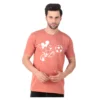 Fabstieve men Solid Round Neck Pure Cotton Brown (Vk-219_Print-17)