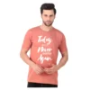 Fabstieve men Solid Round Neck Pure Cotton Brown (Vk-219_Print-20)