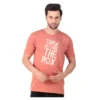 Fabstieve men Solid Round Neck Pure Cotton Brown (Vk-219_Print-25)