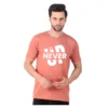 Fabstieve men Solid Round Neck Pure Cotton Brown (Vk-219_Print-32)