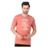 Fabstieve men Solid Round Neck Pure Cotton Brown (Vk-219_Print-33)