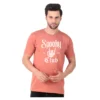 Fabstieve men Solid Round Neck Pure Cotton Brown (Vk-219_Print-35)