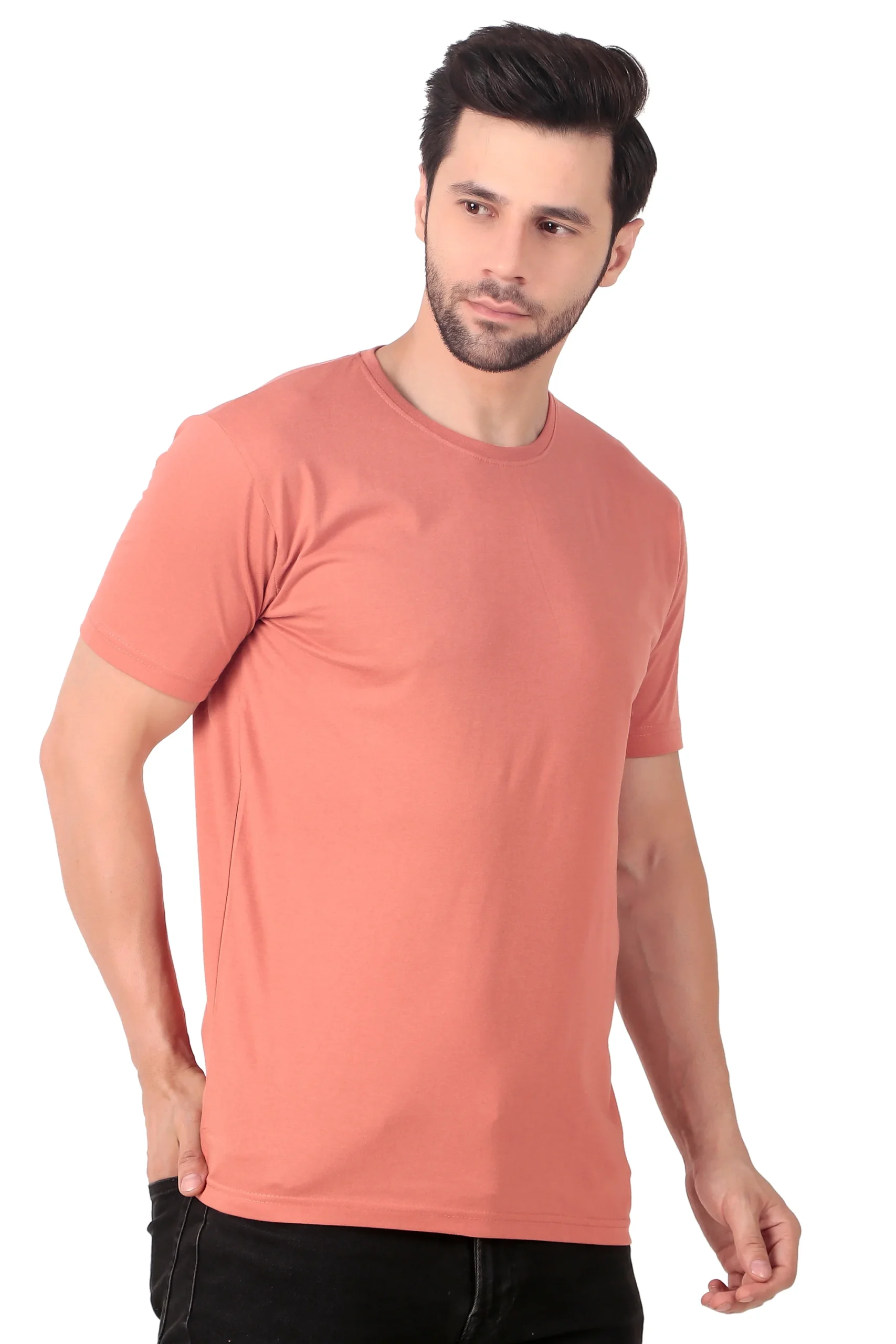 Fabstieve men Solid Round Neck Pure Cotton