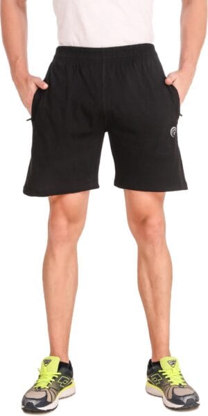 Black Hosiery Self Design Short For Men