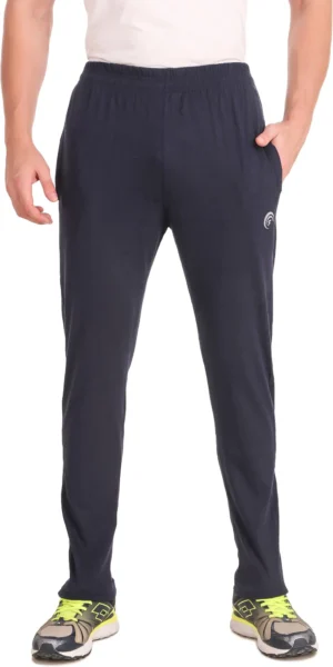 Dark Blue Pure Cotton Solid Track Pant For Men