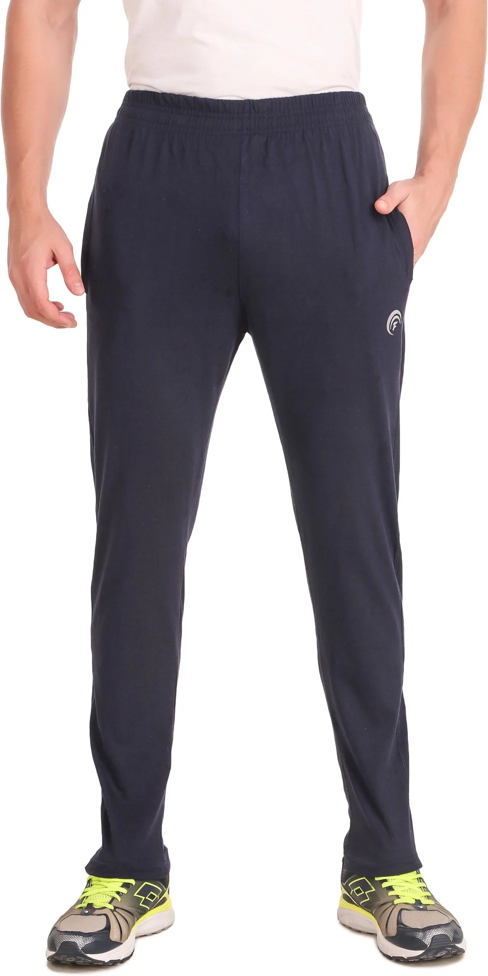Dark Blue Pure Cotton Solid Track Pant For Men