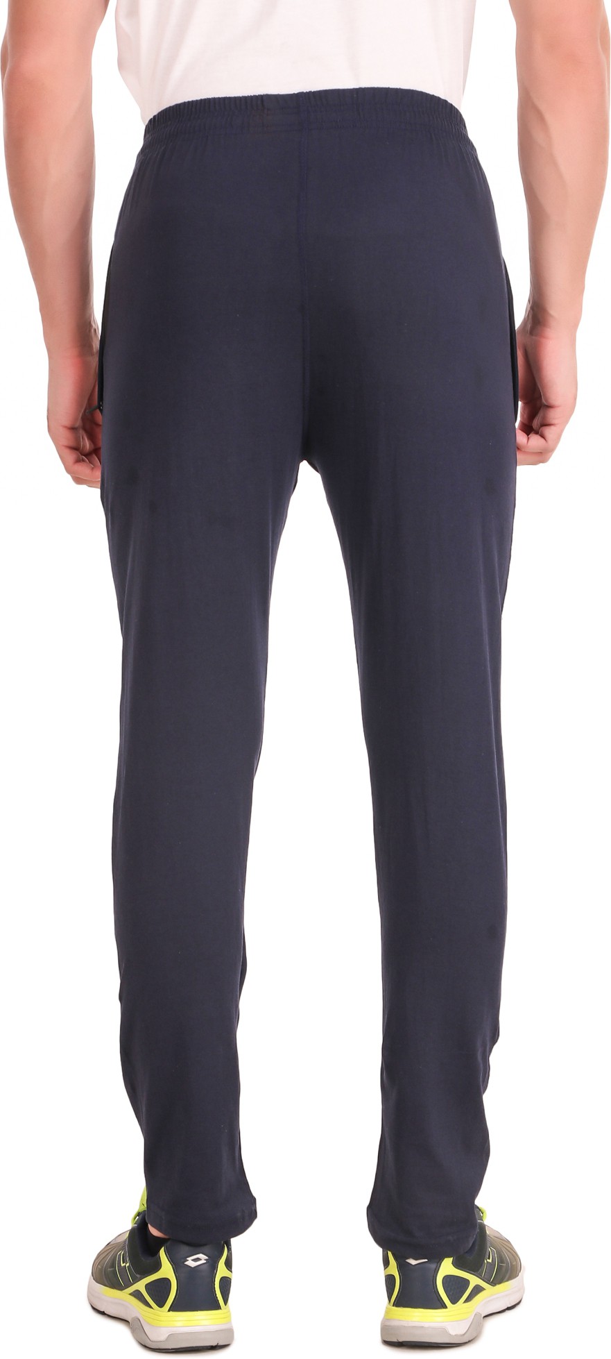 Dark Blue Pure Cotton Solid Track Pant For Men - Image 2
