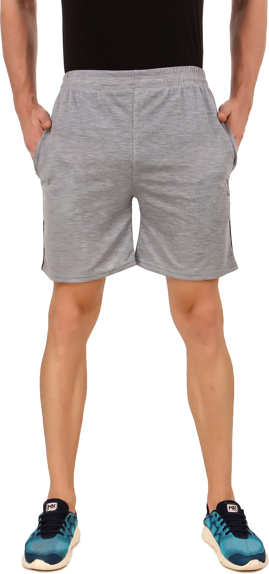 Grey Hosiery Solid Short For Men & Women