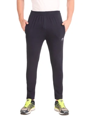 Dark Blue Pure Cotton Solid Track Pant For Men