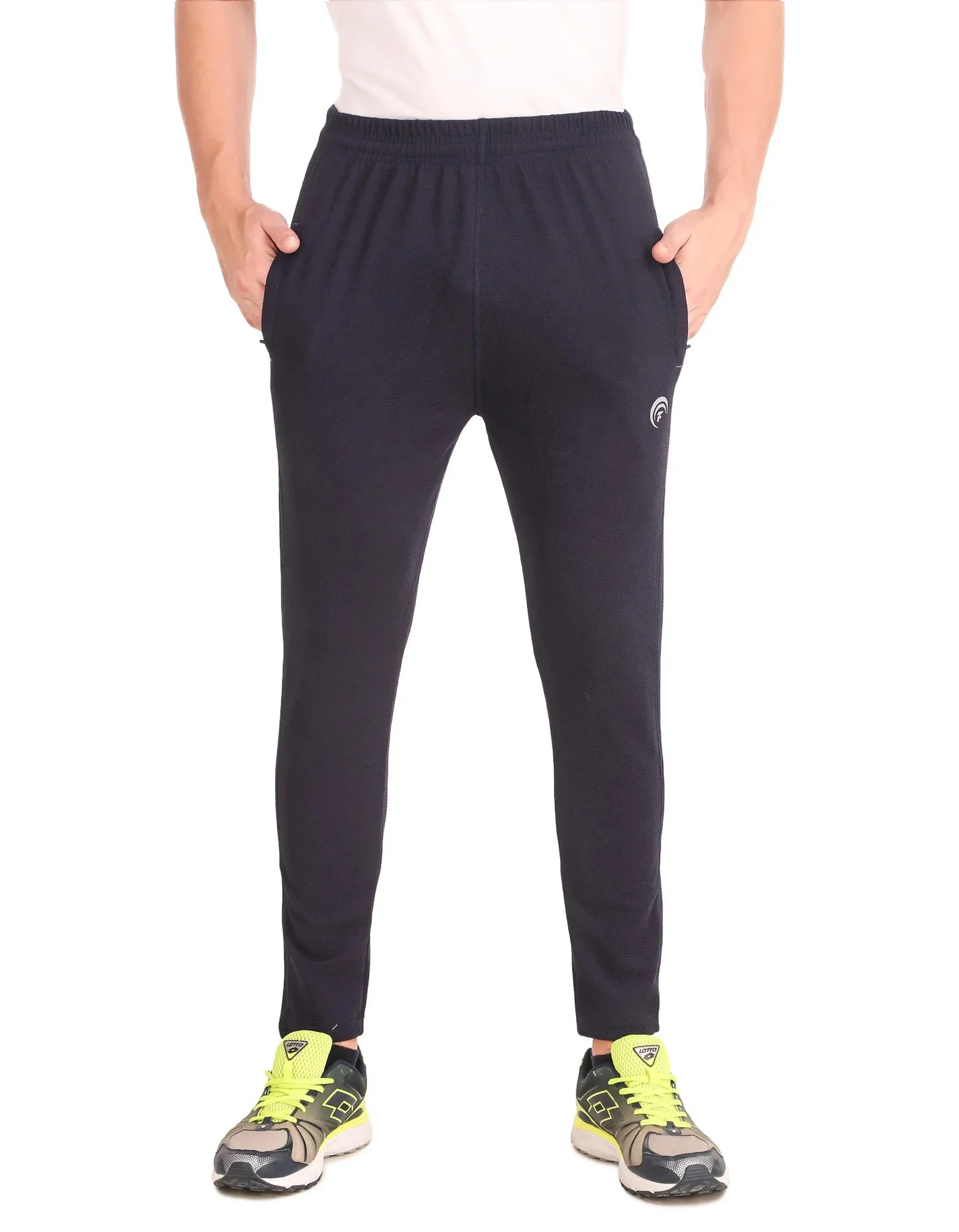 Dark Blue Pure Cotton Solid Track Pant For Men