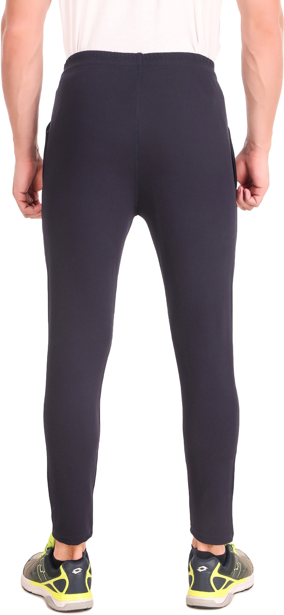 Dark Blue Pure Cotton Solid Track Pant For Men - Image 2