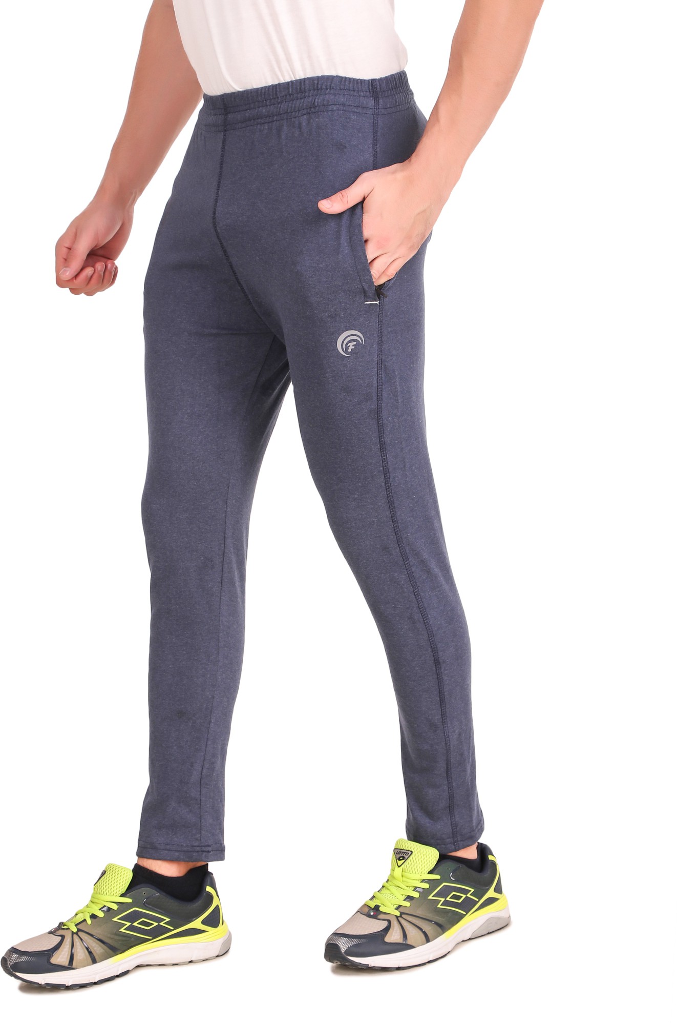 Black Cotton Blend Solid Track Pant For Men - Image 8