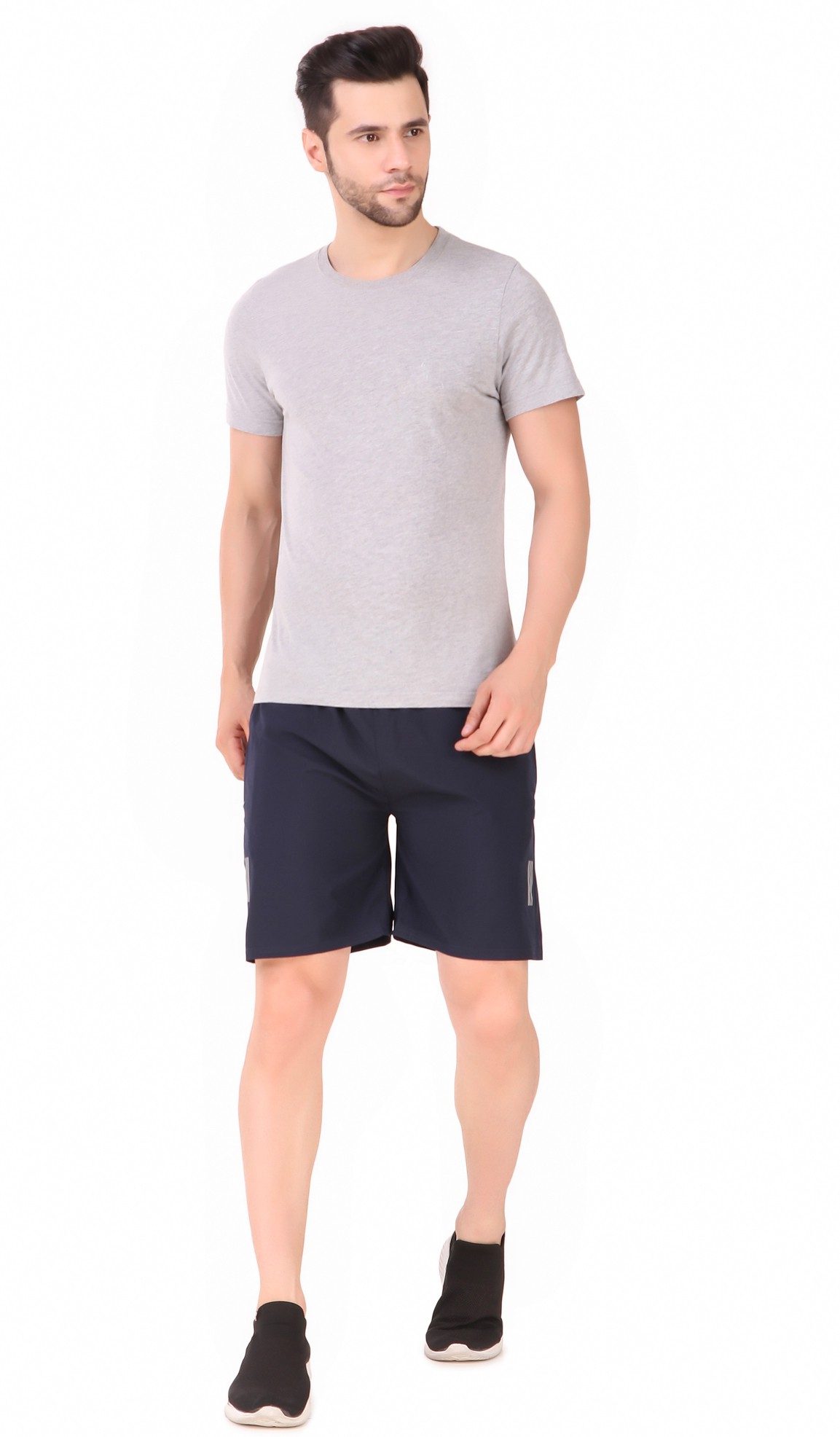 Black Lycra Blend Solid Short For Men - Image 17