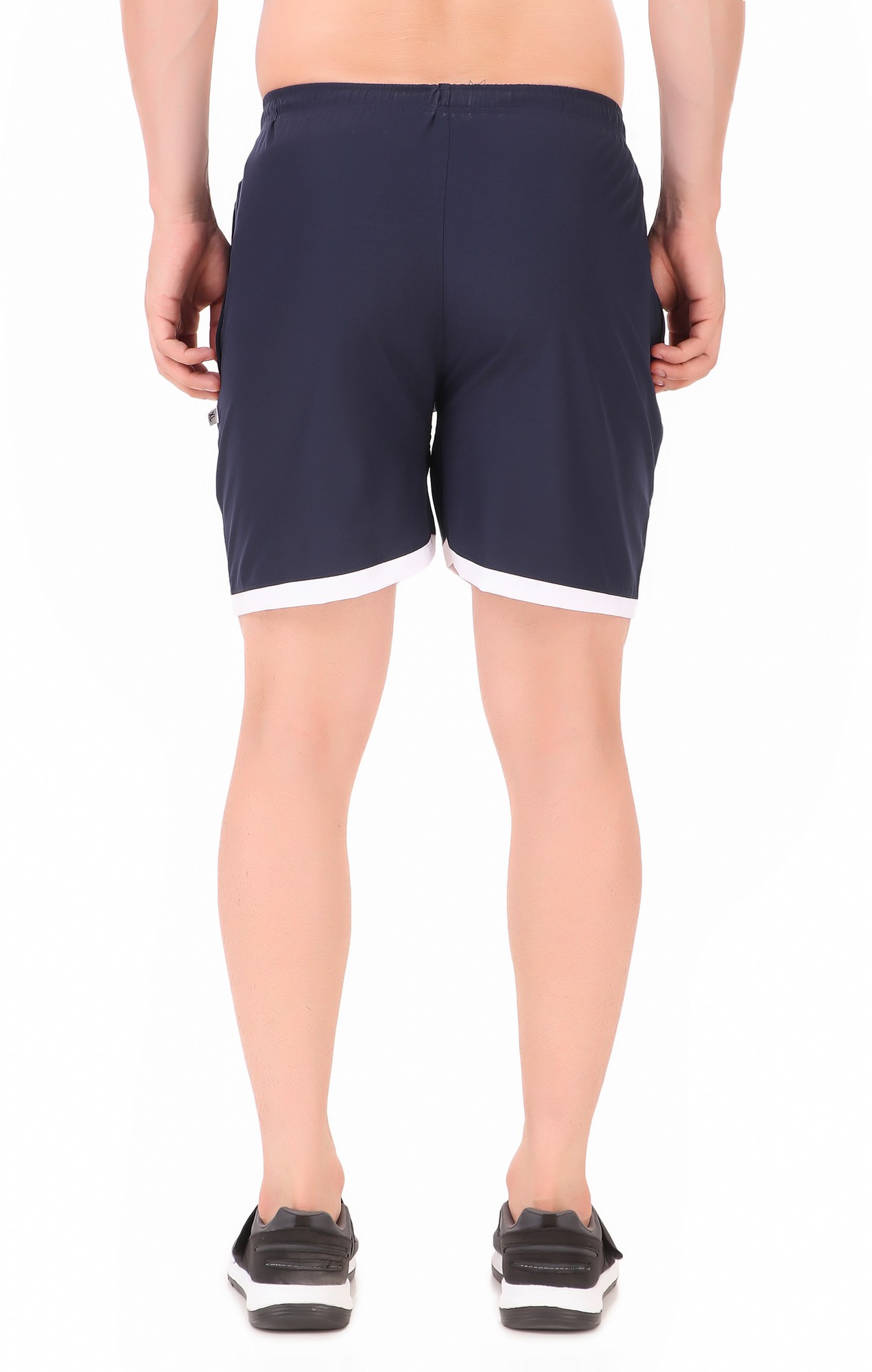 Black Lycra Blend Solid Short For Men - Image 14