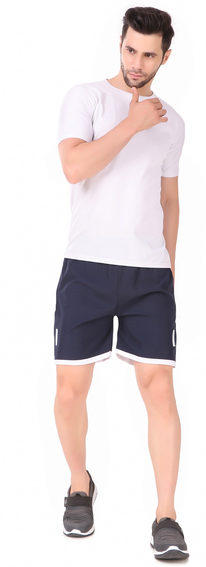 Black Lycra Blend Solid Short For Men - Image 17