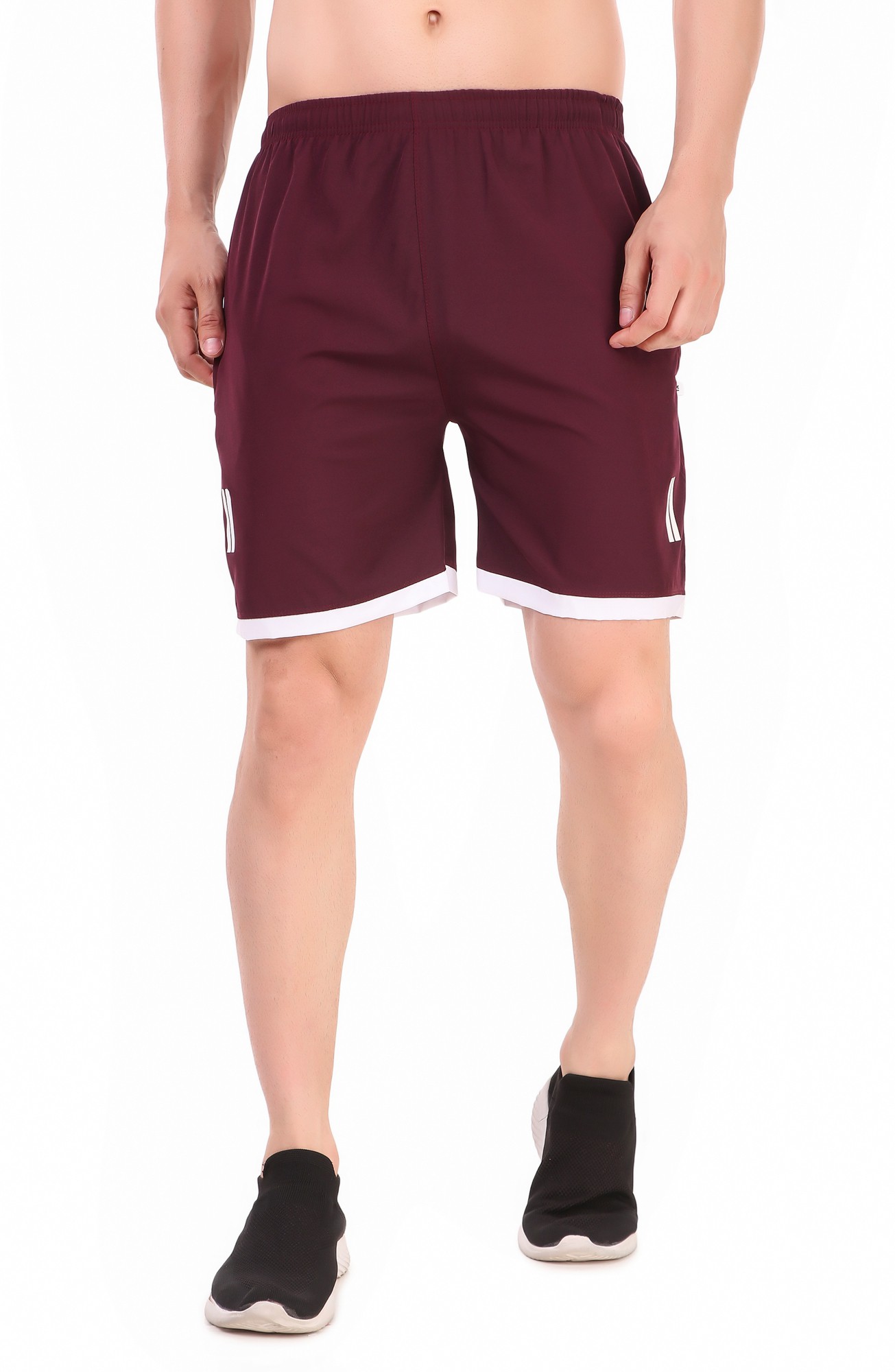 Black Lycra Blend Solid Short For Men - Image 7
