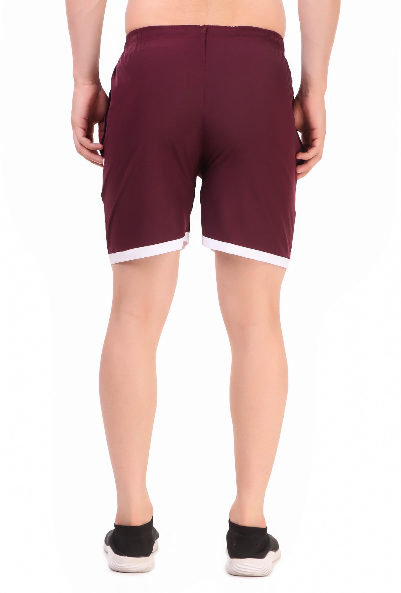 Black Lycra Blend Solid Short For Men - Image 8